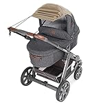Zamboo Universal Sonnensegel - verstellbarer Kinderwagen Sonnenschutz mit UV Schutz 50 - flexibles Sonnenverdeck für Babywanne - Beige