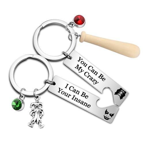 HOLLP Joker Fan Jewelry Be My Crazy/Insane Joker Movie Inspire Keychain Comics Fan Gift (Crazy Insane Keychain)
