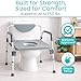 Vive Bariatric Bedside 4-in-1 Commode 550 lb Capacity - Bariatric Shower Chair & Portable Toilet - Heavy Duty Toilet Riser & Safety Frame - Extra Wide Padded Seat w/ 6-Quart Bucket & Splash Guard