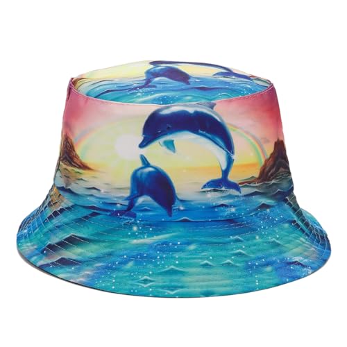 Image of Quanhaigou Bucket Hat for Men Women,Packable Reversible Printed Sun Hats,Fisherman Outdoor Summer Travel Hiking Beach Caps