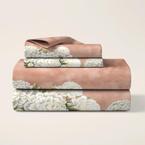 Image of Cloth Fusion Glace Cotton Flat Bedsheet for Double Bed with 2 Pillow Covers (90x100 Inches, Blush Rose)