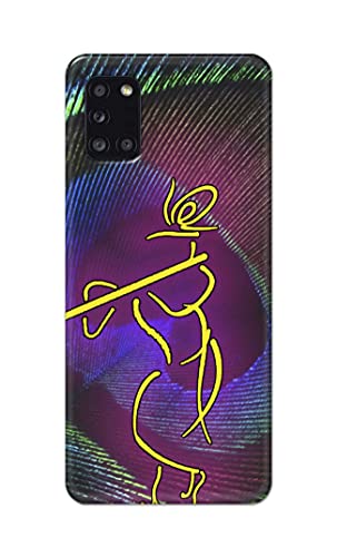Image of PRINTFIDAA Lord Krishna On Peacock Feather Hard Back Cover for Samsung Galaxy A31, SM-A315F / DS, SM-A315G / DS Back Cover -(P6) KAT1007