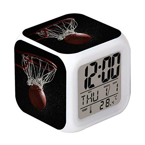 Cointone Led Alarm Clock Sport Basketball Design Creative Desk Table Clock Glowing Electronic Colorful Digital Alarm Clock For Unisex Adults Kids Toy Birthday Present #TOP26