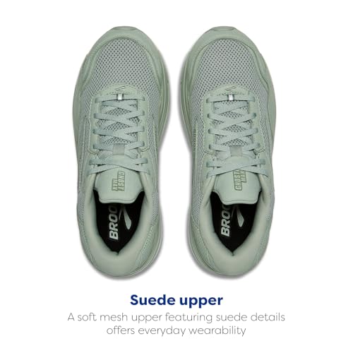 Brooks Men’s Ghost Max Suede/Leather Neutral Running & Walking Shoe - Green/Sea - 12 Medium