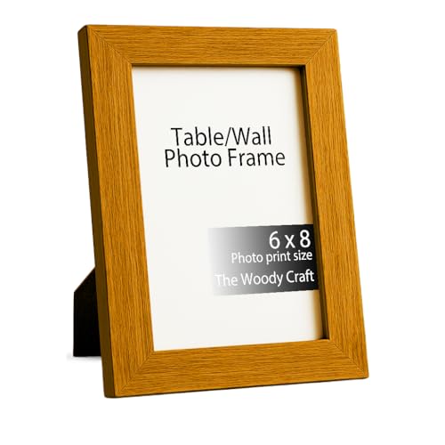 Image of Photo Frame 6x8 inch | Table Photo Frame For Wall | Wooden Frame With A Bold Modern Look | Ideal Mothers Day Photo Frames for Bedroom, Office, Livingroom and Home Decor