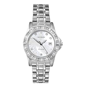 Sekonda Ladies 28mm Stone Set Dress Watch 50m Water Resistant Date Window