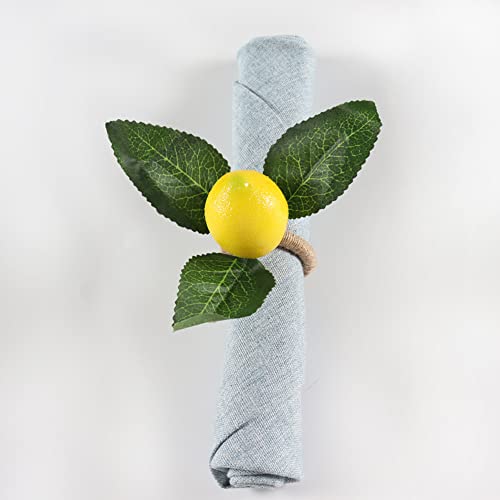 Cpellesse 6 Pcs Lemon Napkin Ring Metal Napkin Buckle Fresh Fruit Holder Table Settings Use For Christmas, Halloween, Wedding Dinner Dining Table Decorate #TOP5