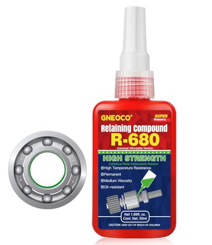 ThreadLocker Green, Thread Lock High Strength Lock Tight for Nuts, Bolts, Fasteners and Metals, Anaerobic Curing Metal Glue to Prevent Loosening and Corrosion (H680-50ml)