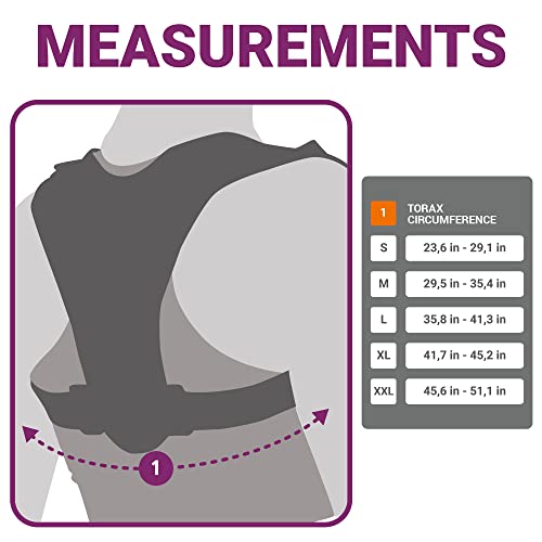 HIDROLIGHT - Lean Posture Corrector - Adjustable Posture Corrector for Women and Men, Pain Relief, Back Support Belt, Neck Hump Corrector - Posture Adjustment, Physiotherapy Treatment - Black, X-Small