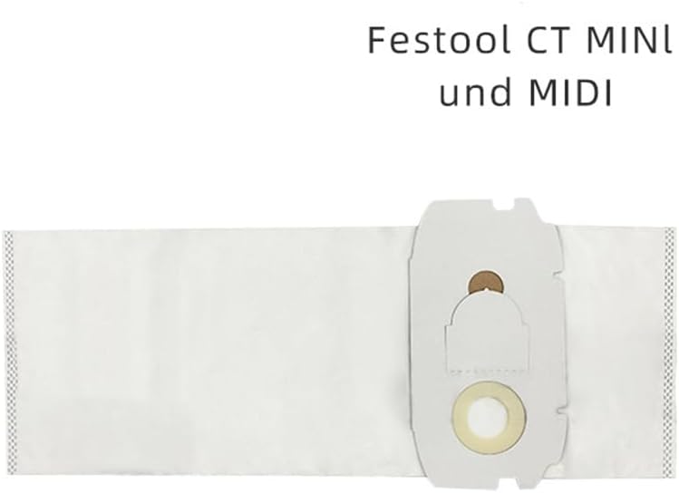 5-Pack 498411 Self Clean Filter Bag for Festool CT MIDI MINI Dust Extractor, Replacement Vacuum Bags for Shop Vacuum Dust Collection, Accessories (75048)