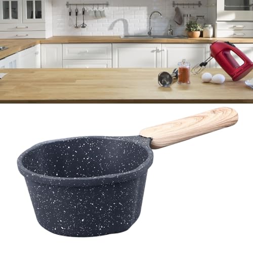 Nonstick Sauce Pan, Small Milk Pot Pan with Pour Spouts, Wooden Handle, Multipurpose Pots, Easy to Clean, Small Kitchen Pots - Image 2