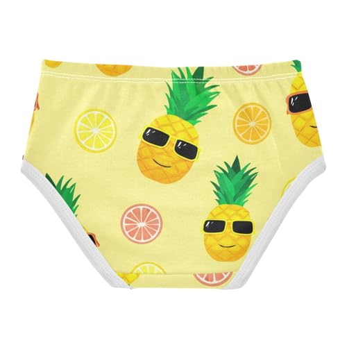 Cotton Toddler Girls Underwear Cartoon Yellow Pineapples Girl Panties Cute Durable Briefs Undies Kids 2t2