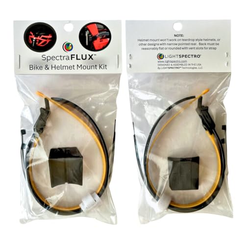 LIGHTSPECTRO SpectraFLUX™ Multi-Mount Accessory Kit for Bike and Helmet, and Other Items – Includes Seat Post Adapter, Tension Straps & Zip Ties