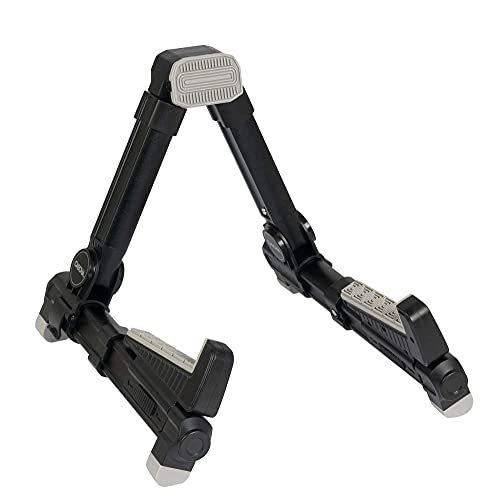 CASCHA Ukulelenständer aus Aluminium verstellbarer Ständer klappbar I Ukulelehalter A-Form rutschfeste Gummifüße Alu Ständer I Konzert Ukulele Ständer schwarz I Halter für Ukulele für Kinder