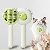 absob Pet Grooming Brush for Cats and Dogs, Self-Cleaning Sliker Brush for Removes Loose Undercoat, Mats, and Tangled Hair, Shedding Brush for Short or Long Haired Cats/Dogs (White-B)