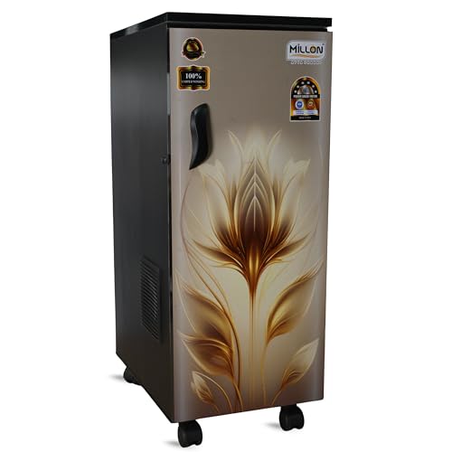 Image of MILLON Wooden Atta Chakki Fully Automatic Flour Mill for Home | Ghar Ghanti | Multi-Grain Grinding (Wheat, Rice, Dal & Spices) | Energy Efficient Motor | Standard Accessories | Gold Flower
