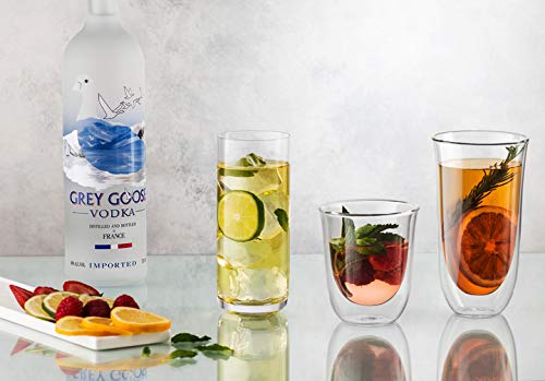 Joyjolt Spike Double Wall Glasses, Cocktail Beer Drinkware Glass Set Of 2 - Double Walled Glass 13.5 Ounces #TOP3