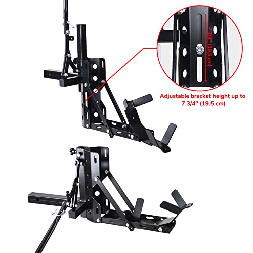Ampersand Shops 800-lb. Capacity Moped Motorcycle Trailer Hitch Carrier Hauler Tow Towing Dolly Rack 2" Tow Receiver