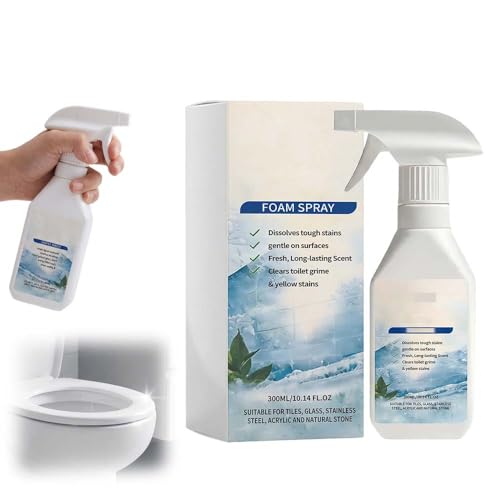 PETUPS Oxalic Acid Cleaner Spray 2026 Powerful Stubborn Stains Bathroom Cleaner Foam Spray All-Purpose Bathrooms Descaler Foam Spray Suitable for Tiles Glass Bathtub Porcelain (1pcs)