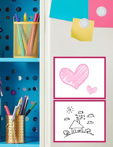 Image of Magnetic Locker Accessories Kit - 5pcs With Mirror, Dry Erase Board, Pen Holder, Magnets for School, Refrigerator, Office Cabinet (Pink)