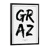 artboxONE Poster mit schwarzem Rahmen 18x13 cm Städte Graz 