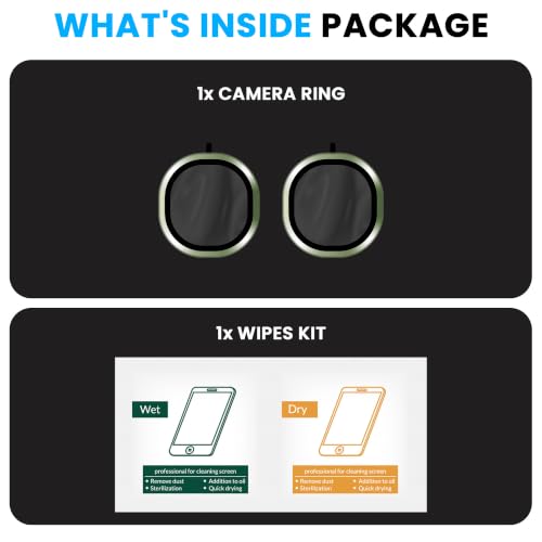 Image of ArmourPro Camera Lens Protector Ring for Vivo T5x, Y51 Pro and Y31D Premium Metal Camera Lens Guard, Scratch Resistant Camera Protection Ring, Easy Installation| Green, 1 Pack
