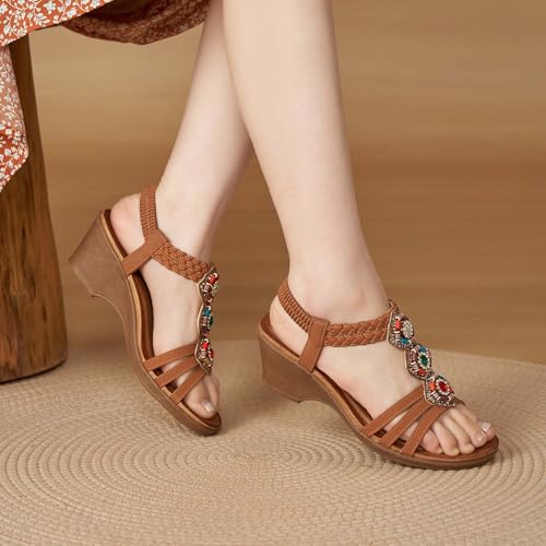 Sandales d'été compensées pour flâner en vacances style bohème - 6