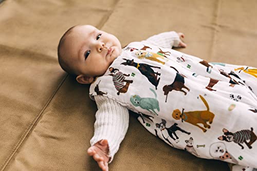 Little Unicorn – Woof Cotton Muslin Sleep Bag | 100% Cotton | Super Soft And Lightweight | Baby | Size Large: 12-18 Months | Machine Washable | 1.1 Tog #TOP4