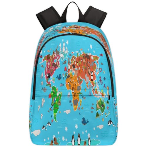 Sac à dos scolaire carte des animaux pour organiser les cahiers des enfants