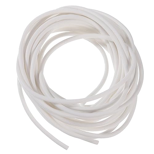 uxcell Silicone Foam Seal Strip 3mm(0.12) Dia 5 Meters(16.41 Ft) Long Sponge Rubber Weather Seal Strip Round Rubber Solid for DIY Warehouse Pads Foam Tubing Crafts - White