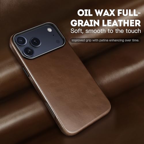 Leather Case Compatible with iPhone 17 Pro Max 6.9'', Rustic Brown