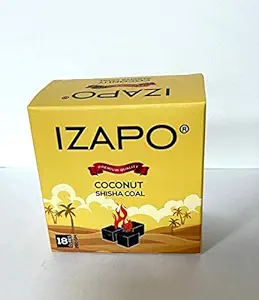 IZAPO Coconut Shisha Coal for Hookah - 250 GM (18 Cubes) (Pack of 4 Box)