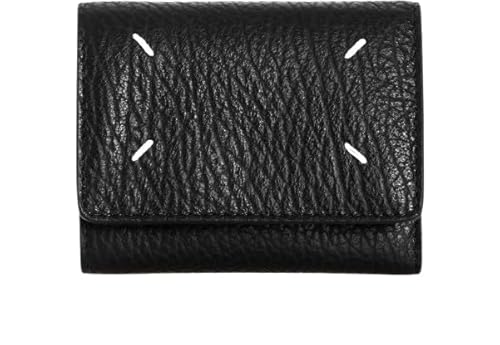 Maison Margiela ミニ財布 黒 レザー Maison Margiela メゾンマルジェラ 二つ折り レザー ジップ