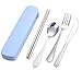 Price comparison product image Mitlfuny 4 Pcs Portable Chopsticks Fork Spoon Knife Travel Cutlery Set Portable Travel Tableware