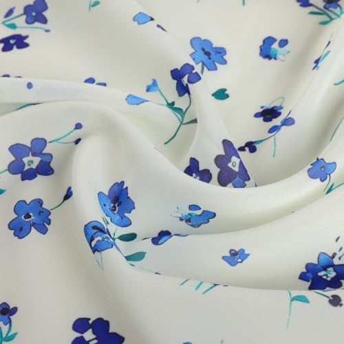 Women's Floral Maxi Skirts High Waist Summer Boho Flowy Ruffle Long Skirt with Pockets Blue Blooms S — view 6