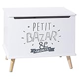 Dimensioni: L. 58 x 37,5 x H. 49,5 cm Spessore MDF: 1,2 cm; gambe: D. 3,5 x H. 2,5 cm
