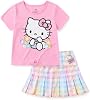 Camiseta de Manga Corta y Falda Plisada Hello Kitty Sanrio para Niñas Grandes 2