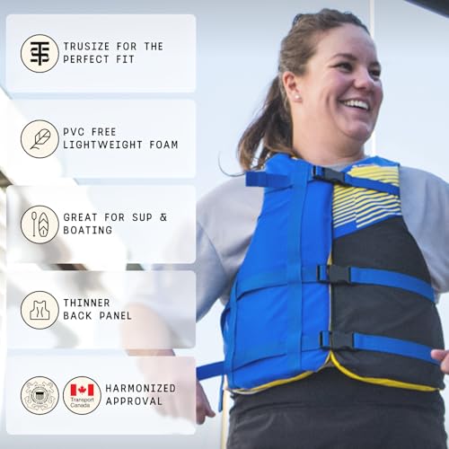 Image of Stohlquist FIT Oversized Adult Life Jacket, US Coast Guard Approved Type III Life Vest, PFD for Men and Women, Easily Adjustable, Lightweight and High Buoyancy - Plus Size (48-60 inch Chest)