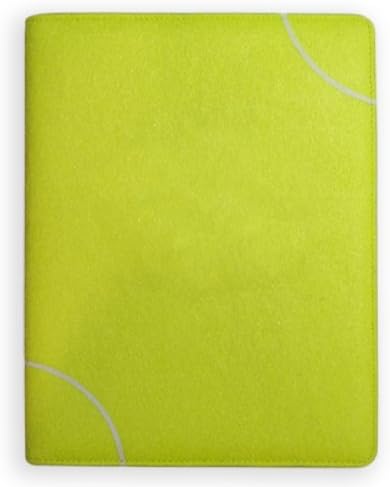 Zumer Sport Tennis Ball Material Notepad Portfolio - Made with Actual Fuzzy Tennis Ball Materials - Large pad Agenda Planner Book - Ruled Note Paper - Pen Holder - Business Card Holder - Neon Yellow
