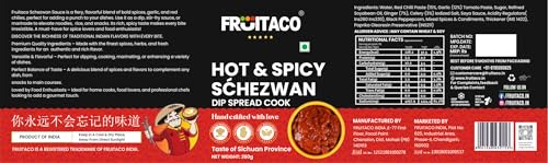 Image of Fruitaco Hot & Spicy Schezwan Sauce 280g | Fiery Dip, Spread & Cooking Sauce | Indo-Chinese Flavors for Momos, Fried Rice & Noodles
