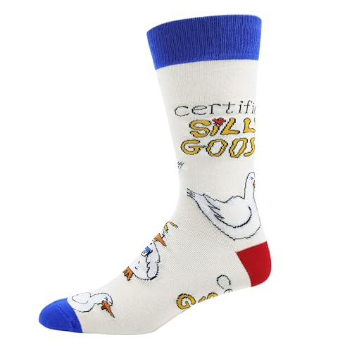 Image of Men's Colorful Novelty Wild Life Animal Crew Socks, Funny Crazy Cool Dress Socks, Shoe Size 8-13