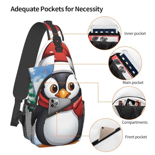 Bolso tipo sling con estampado de pingüino para senderismo miniatura 4
