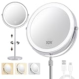 1X/10X Magnifying Makeup Mirror with Lights - 9