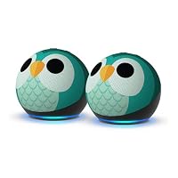 Echo Dot Kids (newest gen) | Wi-Fi and Bluetooth smart speaker | With 1 year of Amazon Kids+ content | Owl, with Alexa+ Early Access (Pack of 2)
