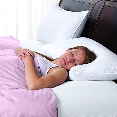 Image of Cuddledown Dreamstead Down Alternative Pillow | 100% Cotton, Percale Weave | Premium European Fill | Hypoallergenic | Handcrafted | Oeko-TEX Standard 100 | 20 inch x 36 inch | King | Soft