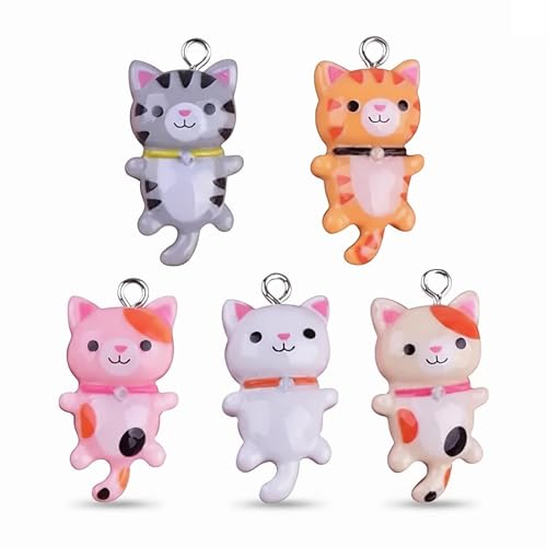 Loniyhu 30Pcs Cat Beads Charms Pendant - Naughty Kitty Charms