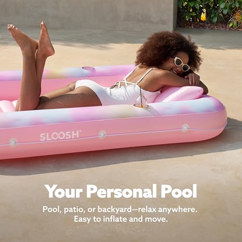 image for Sloosh Inflatable Tanning Pool Lounger Float, 70