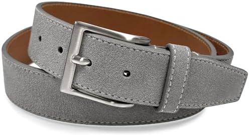 Suede Belt Genuine Leather Casual Dress Belt 1-3/8"(35mm) and 1-1...