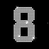 Large Jersey Number 8 Iron On Rhinestone Crystal T-shirt Transfer by Jubilee Rhinestones