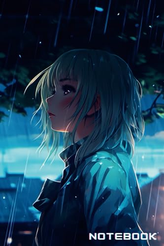 Anime notebook: Mist and Memories: Tales of a Soul Embraced by Rain Lined Notebook Journal 150 pages (French Edition)